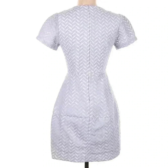 Elliatt Evoke Tulip Chevron Herringbone Lace Lilac Structured Mini Dress S - Picture 3 of 14